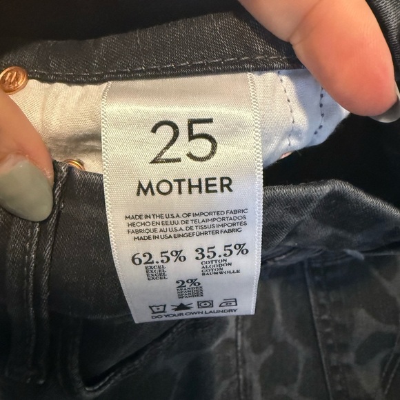 MOTHER The Looker Gray and Black Giraffe Print Skinny Jeans Womens size 25 - Picture 7 of 8
